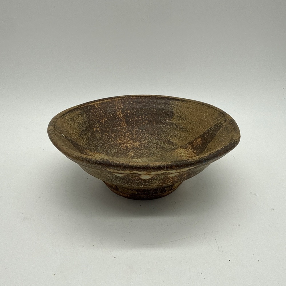 Japanese Vintage Iraho Chawan Flat Matcha Tea Bowl Hira Pottery Ceramic Signed